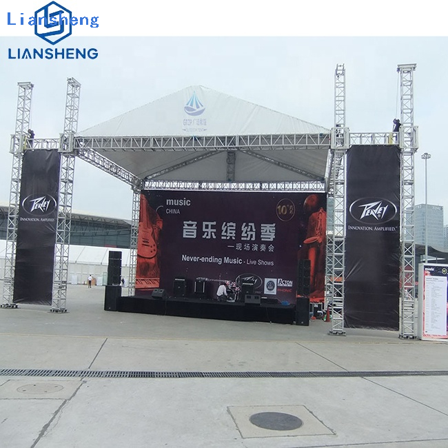 Outdoor stage aluminum alloy roof truss system event podium light Truss Nagpapakita ng triangular flat roof Truss