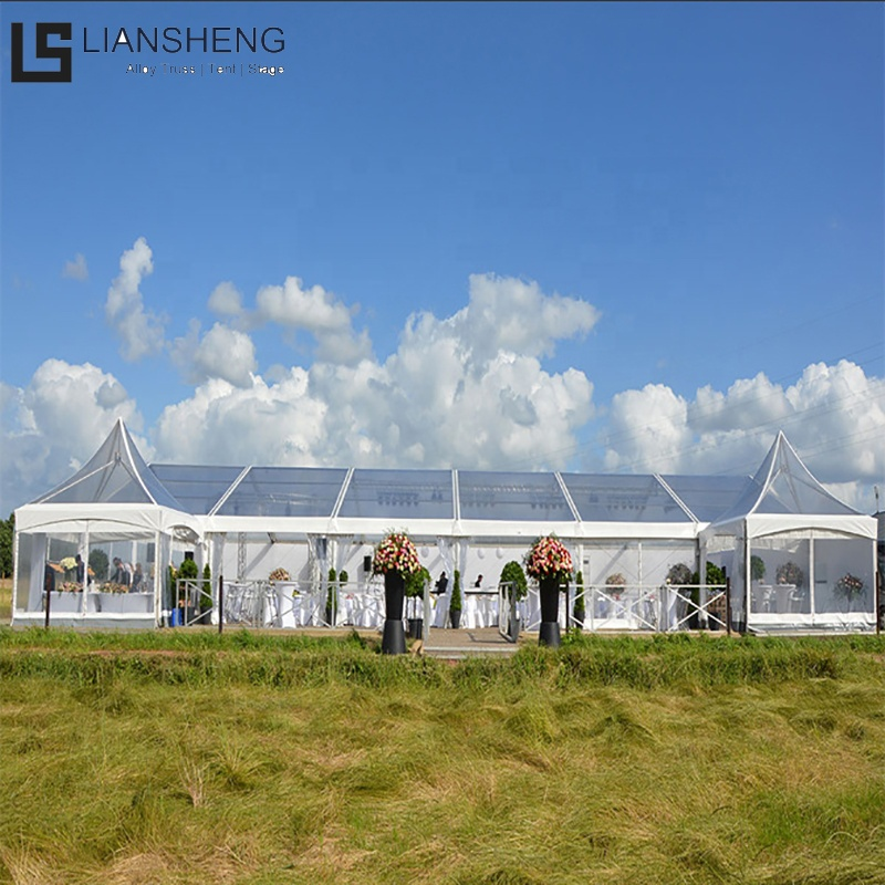 Mataas na Kalidad ng Aluminum Alloy Structure Hindi tinatagusan ng tubig PVC Canopy Tent Event Wedding Party Tent Transparent Marquee Tent