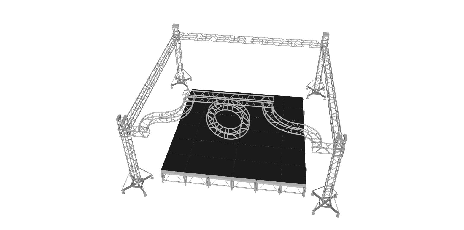 Aluminum Flat Top Outdoor Aluminum Lighting Truss Display Fashion Show Stage ng Konsyerto ng Podium ng Kaganapan