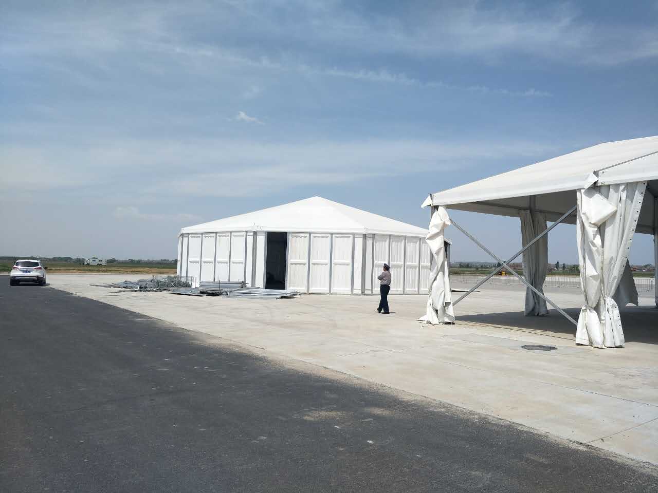 Aluminum Alloy Frame Panlabas na Application Exhibition Warehouse Event Party Wedding Use Transparent Glass Wall Aluminum Tent