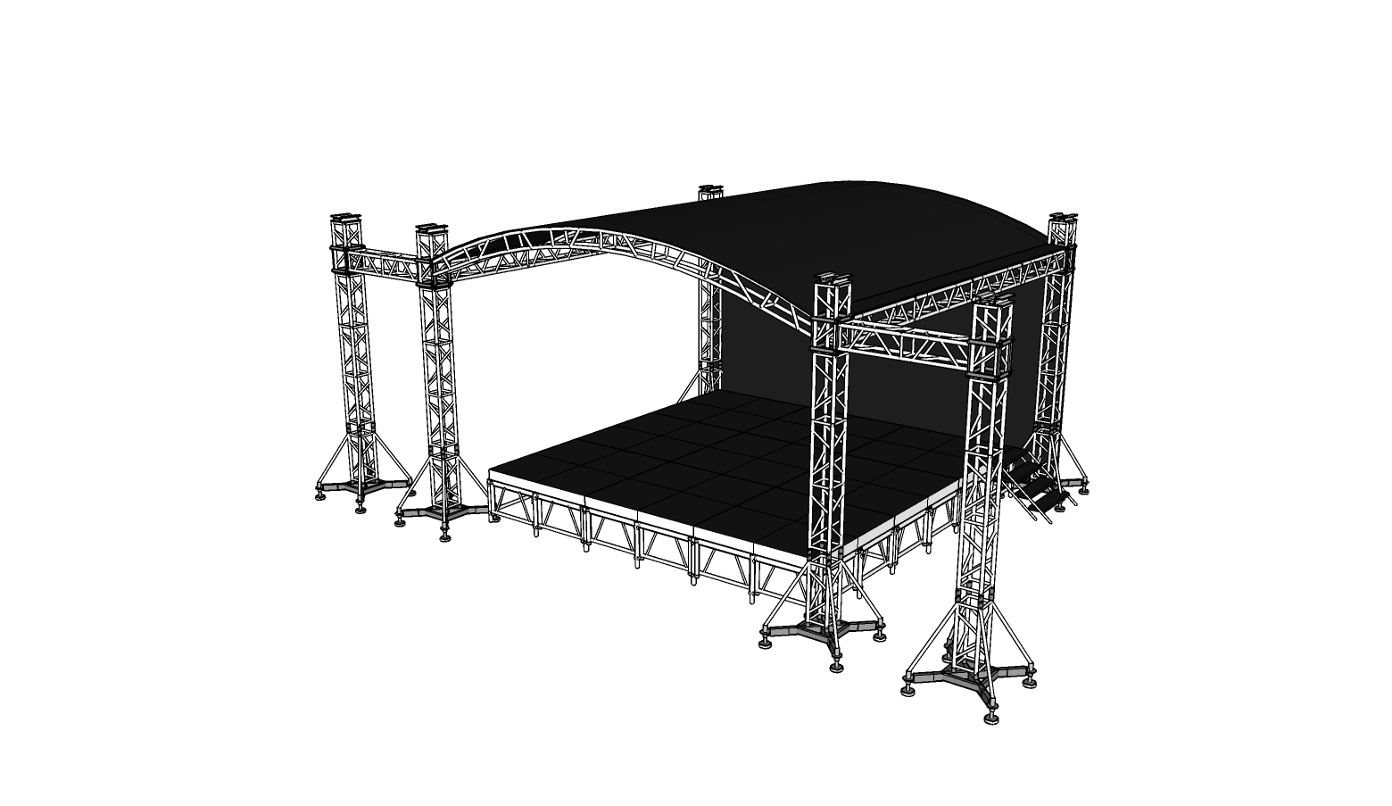 Aluminum Flat Top Outdoor Aluminum Lighting Truss Display Fashion Show Stage ng Konsyerto ng Podium ng Kaganapan