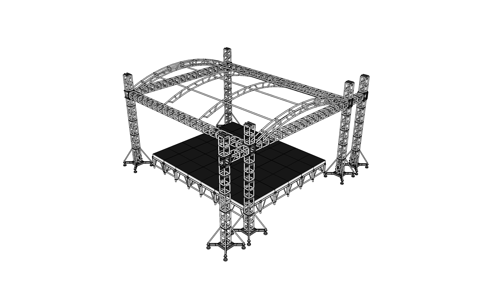 Aluminum Flat Top Outdoor Aluminum Lighting Truss Display Fashion Show Stage ng Konsyerto ng Podium ng Kaganapan