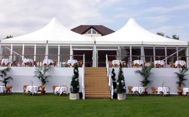 Marangyang Estilo Madaling Pag-install Clear Glass Wall PVC Wall Customized Size Aluminum Party Tent