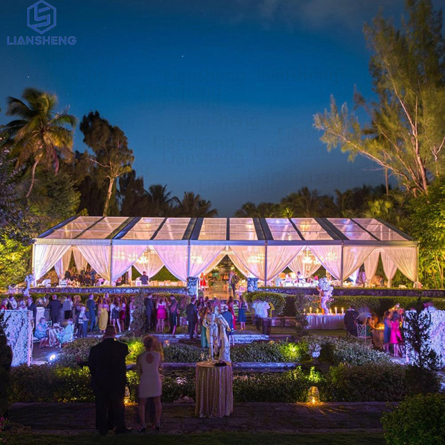 Aluminum Alloy Frame Black Frame Clear Cover Wedding Event Party Tent para sa 100 300 500 Tao