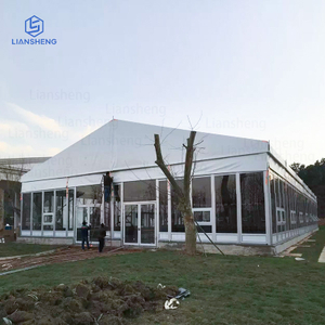 Hot Sale Aluminum Frame Outdoor Tent Waterproof Windproof Custom Tent Arc Top Glass Wall Exhibition Business Tent