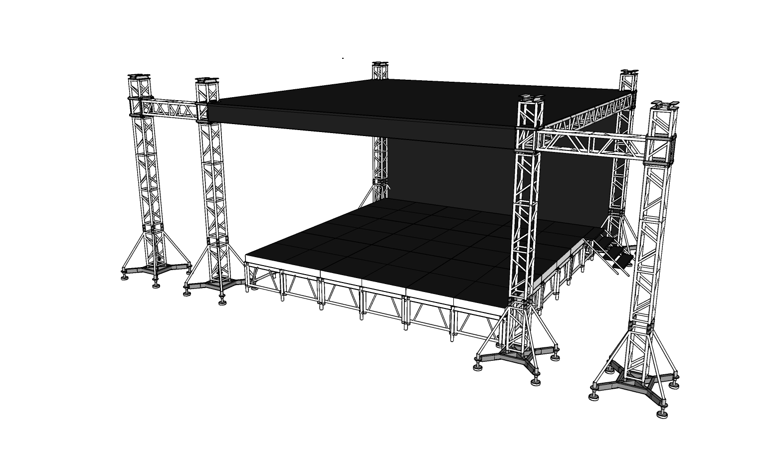 Aluminum Flat Top Outdoor Aluminum Lighting Truss Display Fashion Show Stage ng Konsyerto ng Podium ng Kaganapan