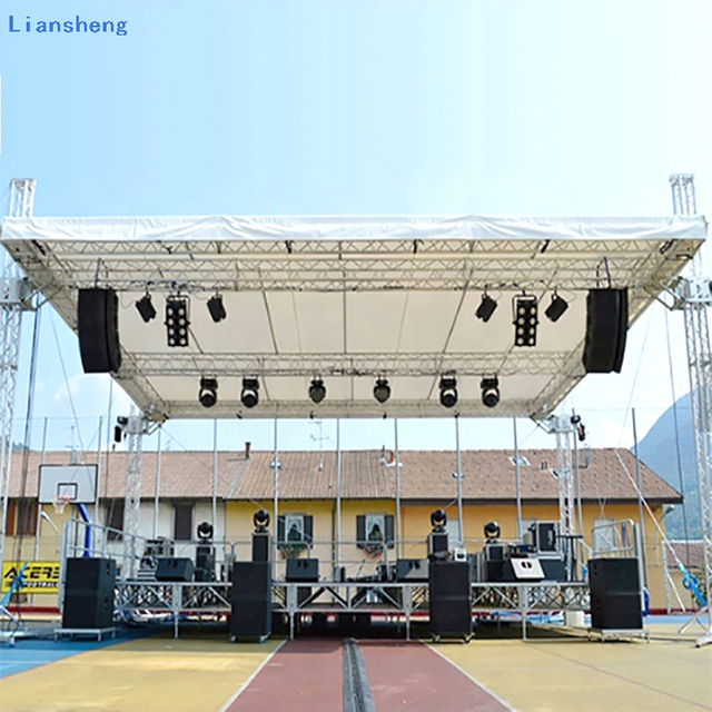 Customized OEM ODM Height Adjustable Aluminum Concert Event Stage Platform na may Aluminum Roof Truss