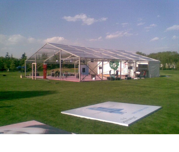 Marangyang Estilo Madaling Pag-install Clear Glass Wall PVC Wall Customized Size Aluminum Party Tent