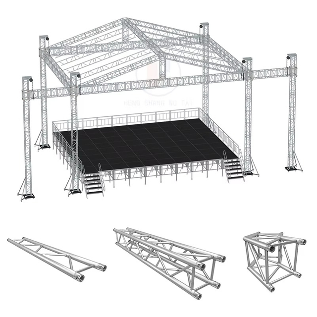 Panlabas na Aluminum Mobile Stage Platform Anti slip Indoor Concert Stage Podium Triangle Roof Truss Display at Event Stage