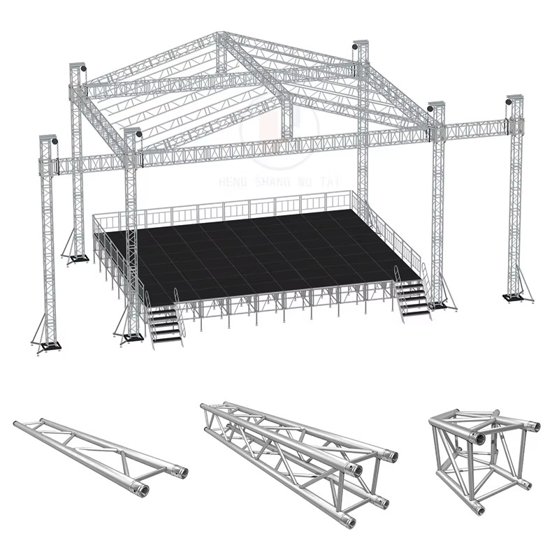 Panlabas na Aluminum Mobile Stage Platform Anti slip Indoor Concert Stage Podium Triangle Roof Truss Display at Event Stage