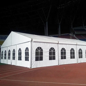 Windproof Aluminum Frame Glass Party Tent Fire Retardant Party Tent Wholesale White Event Solid Sidewall Heavy Duty Tent