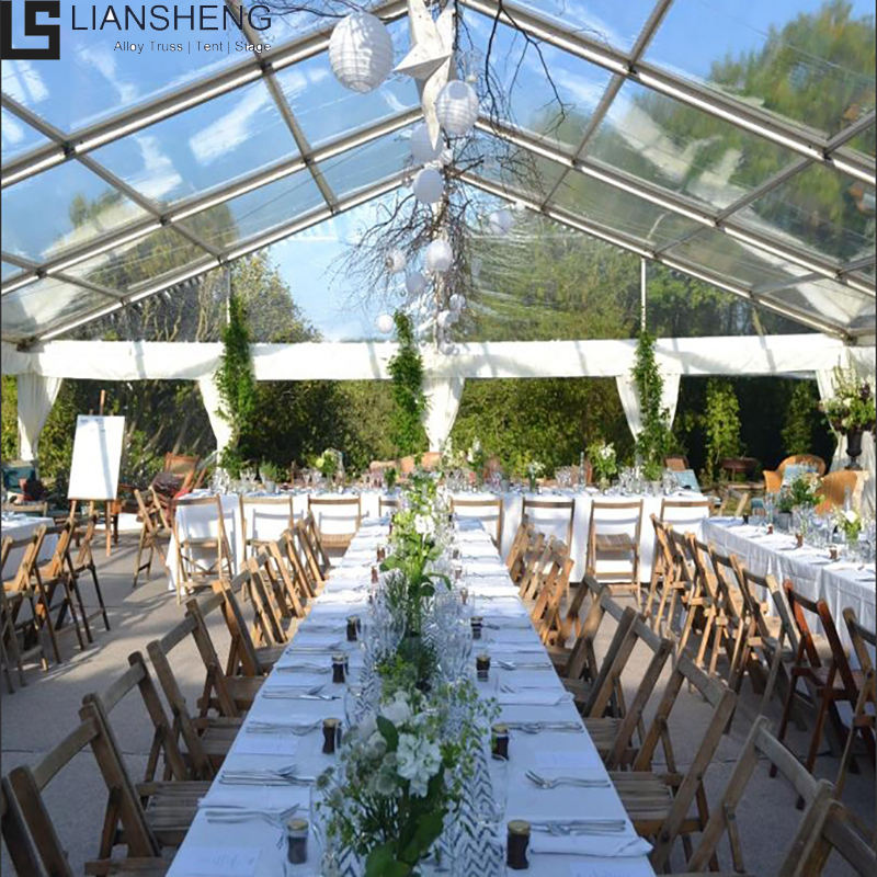 Luxury Party Wedding malinaw na PVC Black Frame Malaking Tent Curved Herringbone Color Opsyonal Aluminum Steel Frame Event Marquee Tent