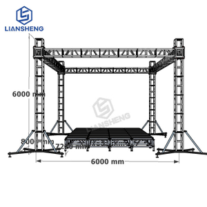 8*6*6m Flat Roof Aluminum Alloy Spigot Screw Truss Event Concert Stage Truss Structure