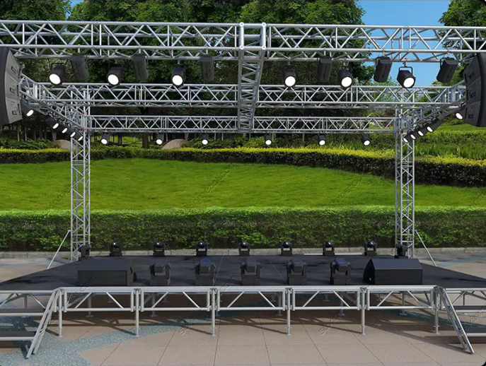 Nangungunang Mabentang Aluminum Truss Stage Para sa Outdoor Party Event Heavy Duty Stage For Sale