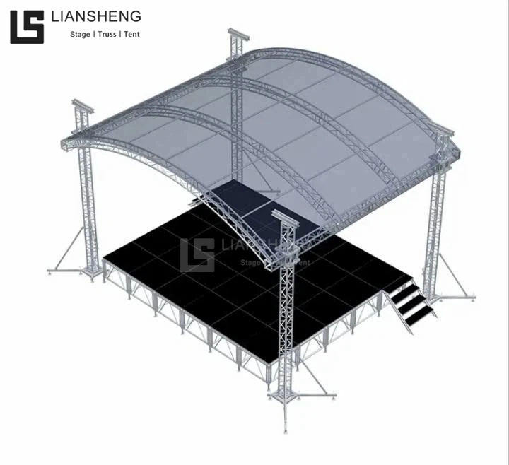 Arch Roof Curved Shape Dome Design Aluminum Alloy Material Customized Size Stage Truss para sa Pag-iilaw At Line Array Speaker
