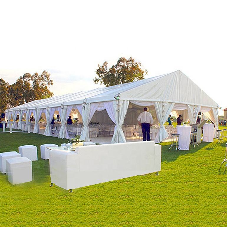 Windproof Aluminum Frame Glass Party Tent Fire Retardant Party Tent Wholesale White Event Solid Sidewall Heavy Duty Tent