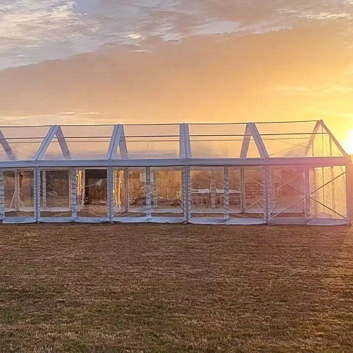 Customized Clear White Pvc Aluminum Event Wedding Tente Panlabas na Malaking Heavy-Duty Aluminum Black Frame Tent para sa Kasal