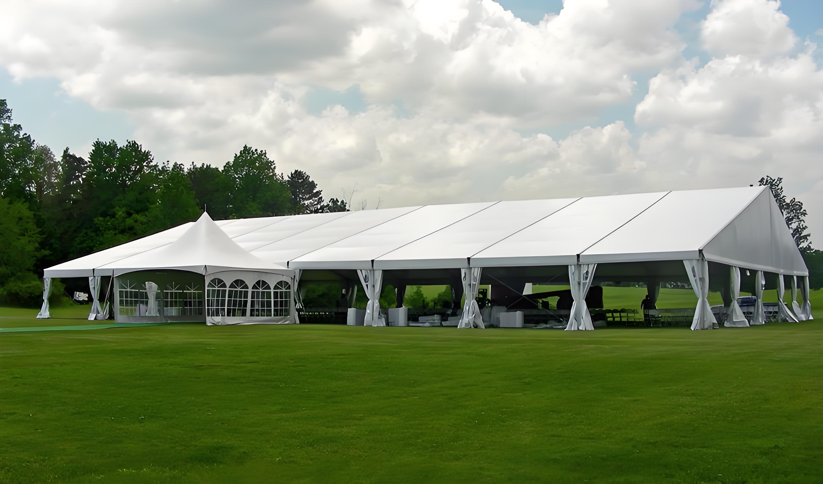 Customized Size Party Tent Easy Assemble Event Tent Long Span Aluminum Frame Wedding Tent na may Roof Lining