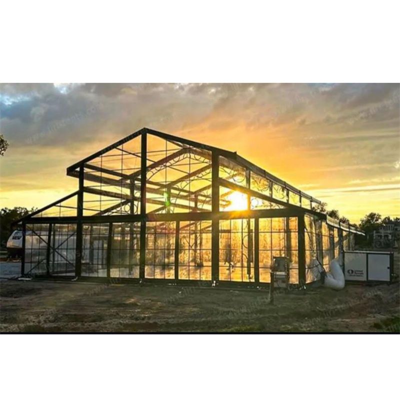 15X40m Malaking Wedding Marquee 300 Seater Transparent Party Tent Black Frame Atrium Event Tents para sa Outdoor Events