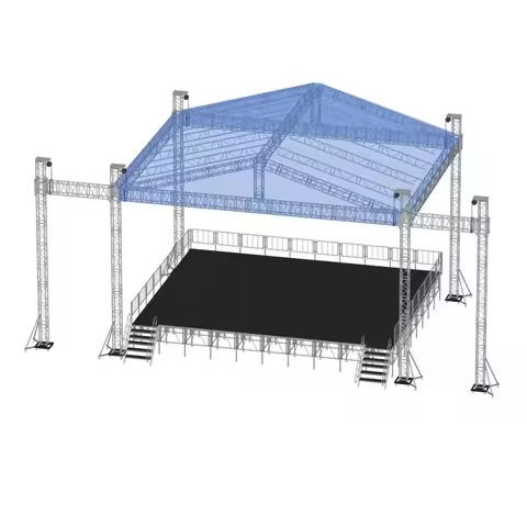 Panlabas na Aluminum Mobile Stage Platform Anti slip Indoor Concert Stage Podium Triangle Roof Truss Display at Event Stage