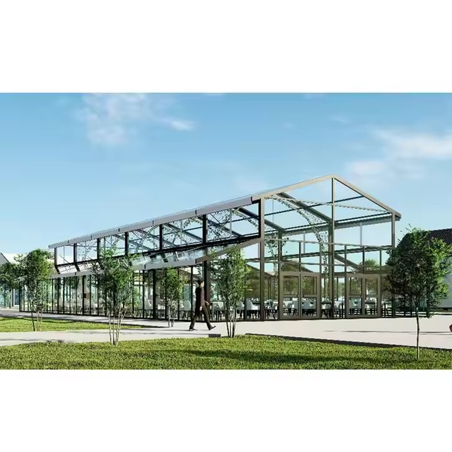 Bagong Arrival Black Frame Wedding Tents Atrium Event Venue Structure Marquee na may Glass Wall Structure Tent para sa Party Events