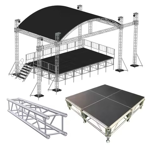 Panlabas na Aluminum Mobile Stage Platform Anti slip Indoor Concert Stage Podium Triangle Roof Truss Display at Event Stage