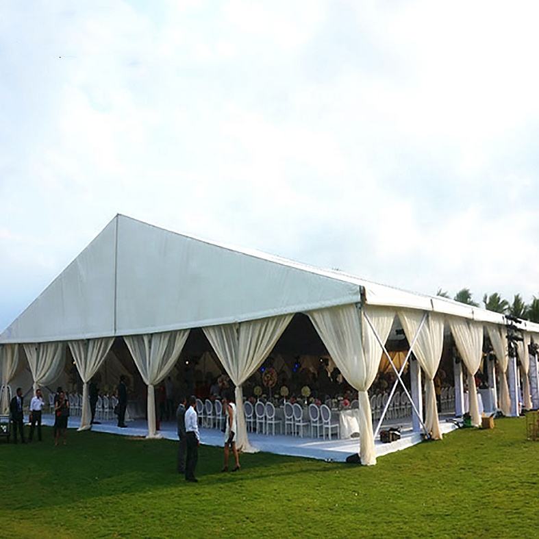 Windproof Aluminum Frame Glass Party Tent Fire Retardant Party Tent Wholesale White Event Solid Sidewall Heavy Duty Tent