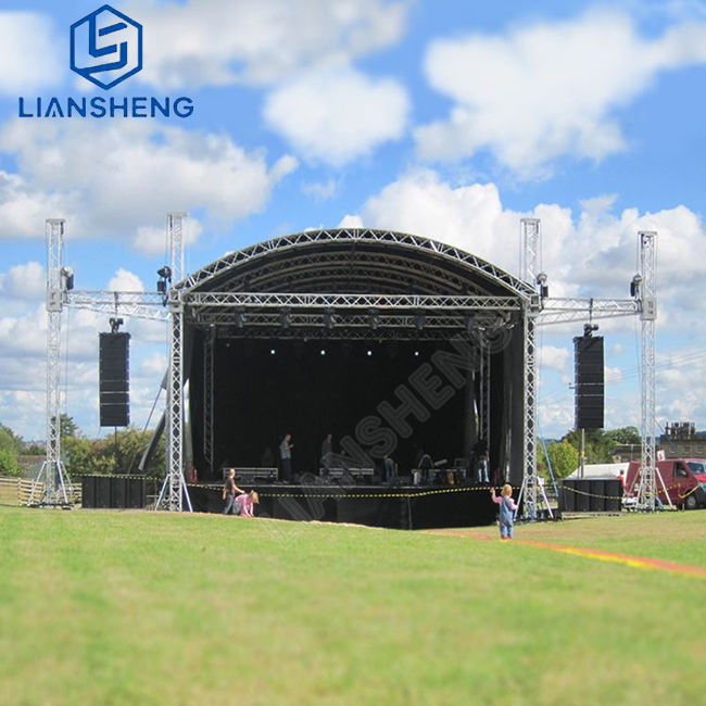 Arch Roof Curved Shape Dome Design Aluminum Alloy Material Customized Size Stage Truss para sa Pag-iilaw At Line Array Speaker