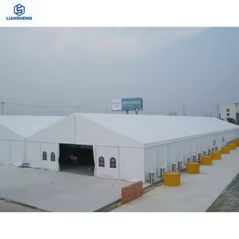 Factory Whole Sale Price Murang Malaking Span Heavy Duty Industrial Warehouse Storage Tent na may PVC Fabric Aluminum Frame Structure