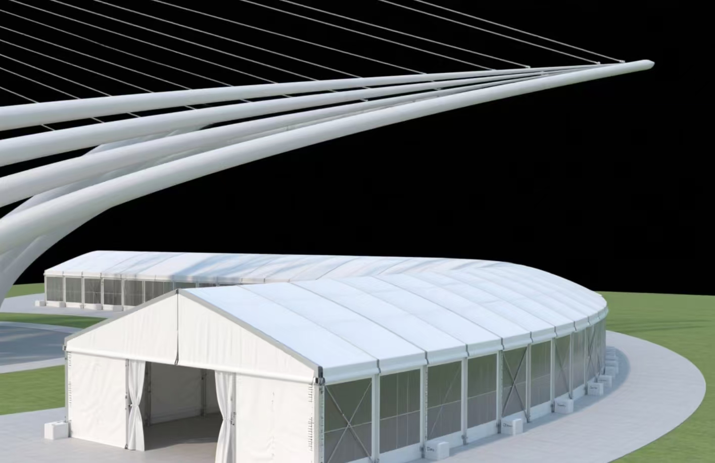 Shell Tent – ​​Curved Aluminum Event Tent para sa mga Party, Exhibition at Luxury Outdoor Events