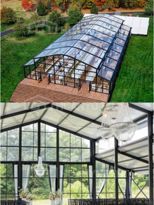 Custom na Modular Aluminum Atrium Tent na May Tempered Glass Wall Para sa Shopping Mall